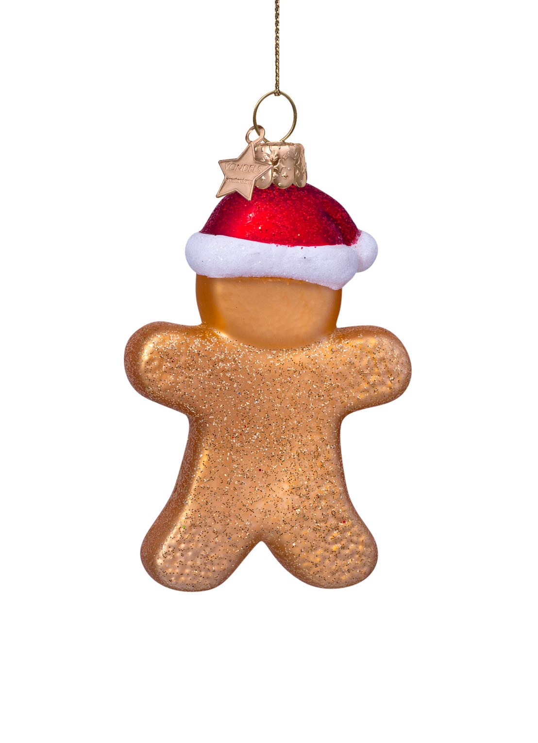 Vondels Gingerbread Cookie kersthanger 8,5 cm - detail 4 goud