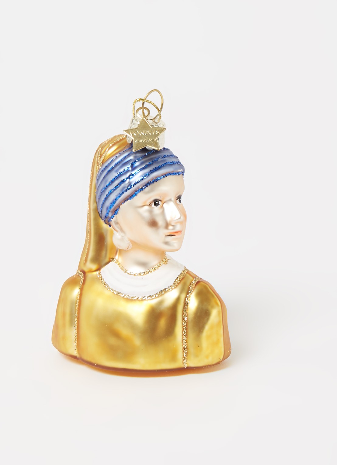 Vondels Girl With A Pearl Earring Vermeer kersthanger 8 cm - detail multicolor