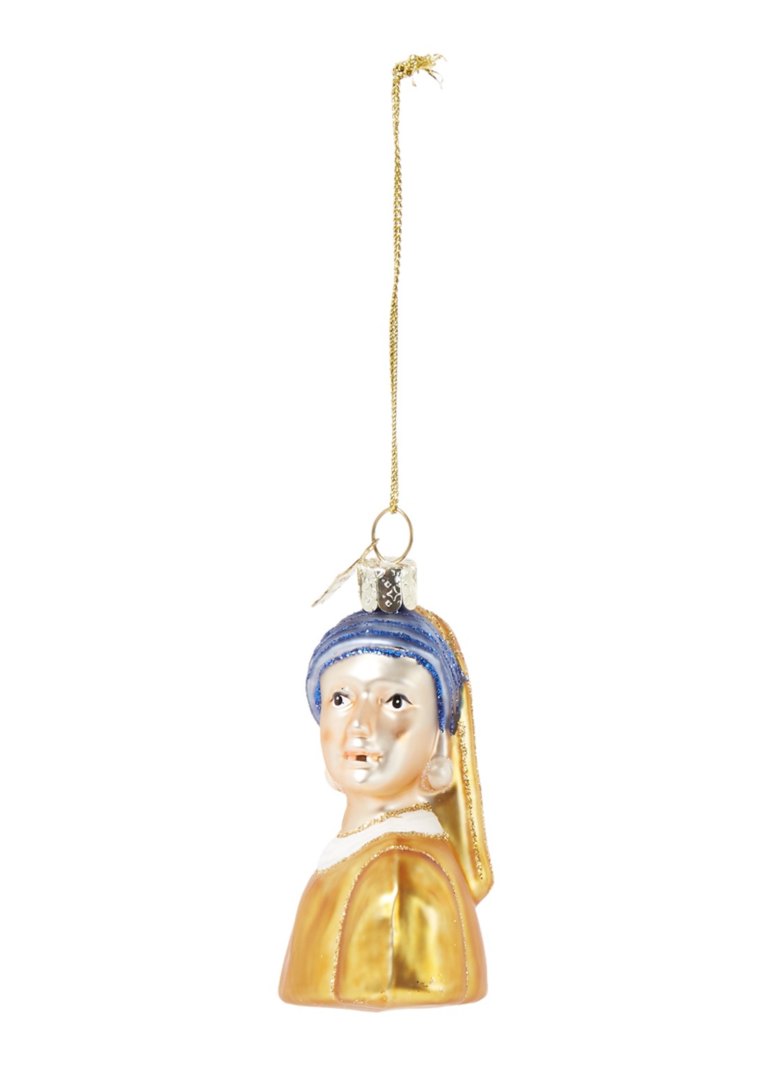 Vondels Girl With A Pearl Earring Vermeer kersthanger 8 cm - voorkant 2 multicolor