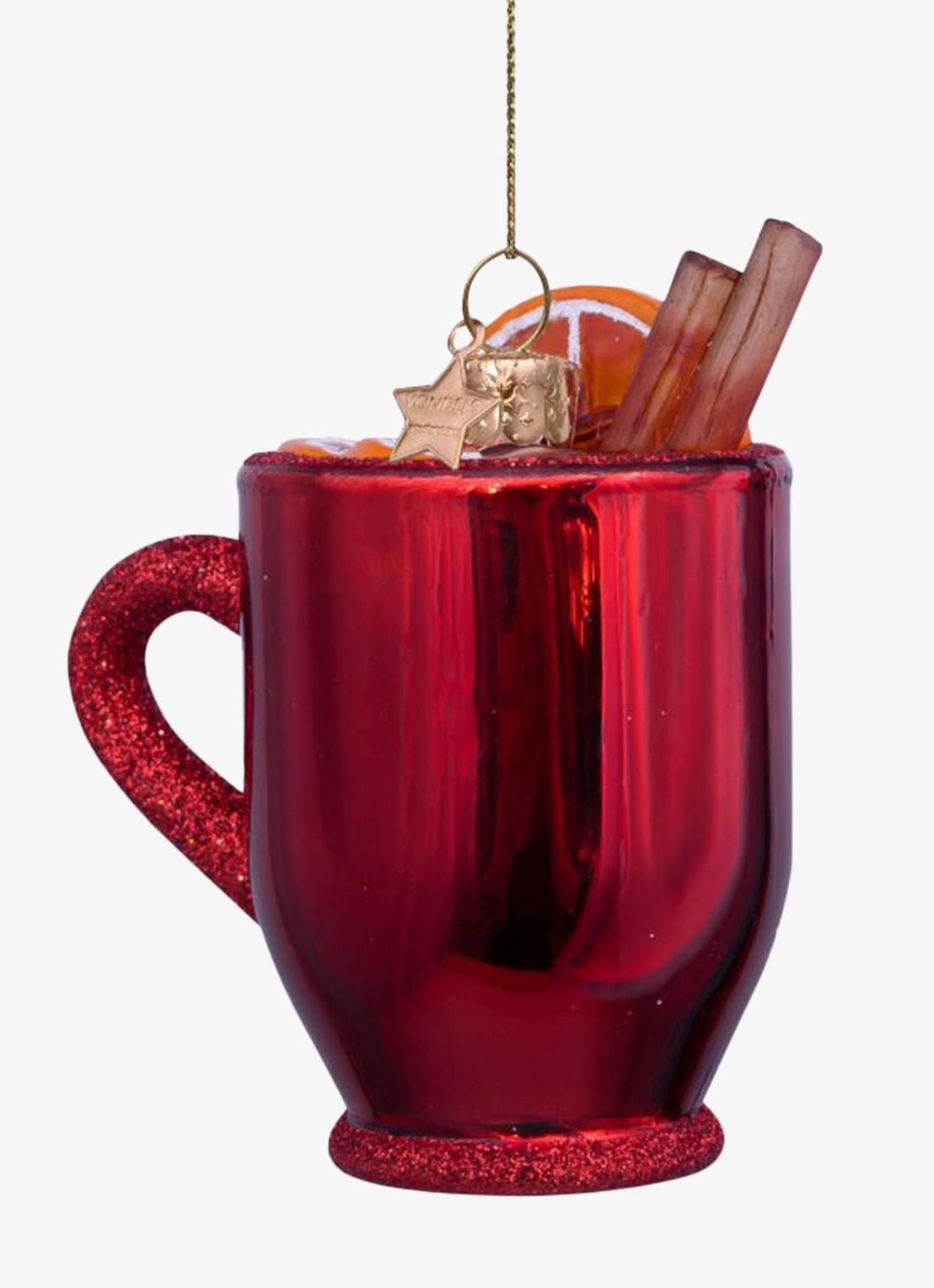Vondels Gluhwein kersthanger 8,5 cm - achterkant rood