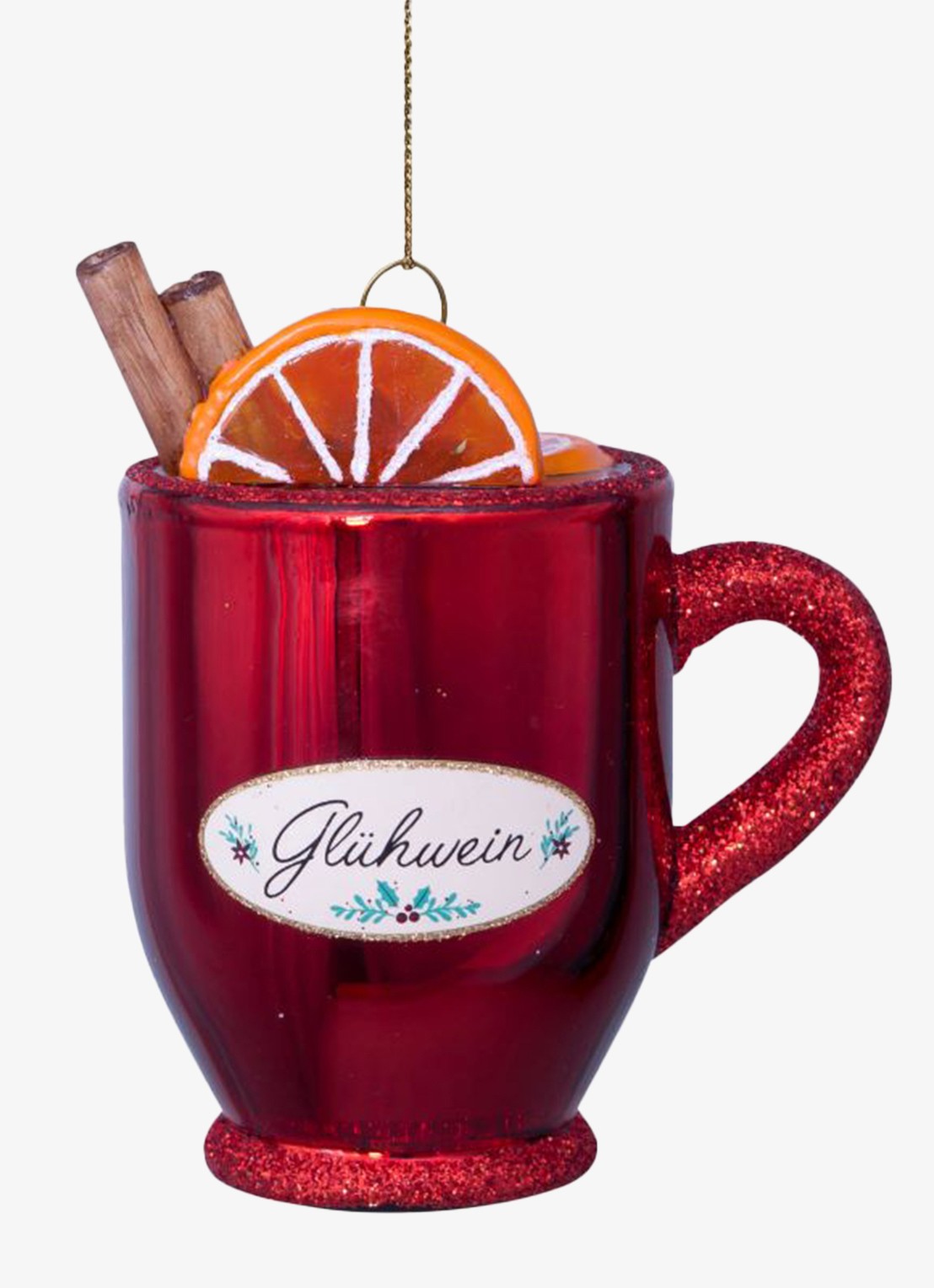 Vondels Gluhwein kersthanger 8,5 cm - voorkant 2 rood