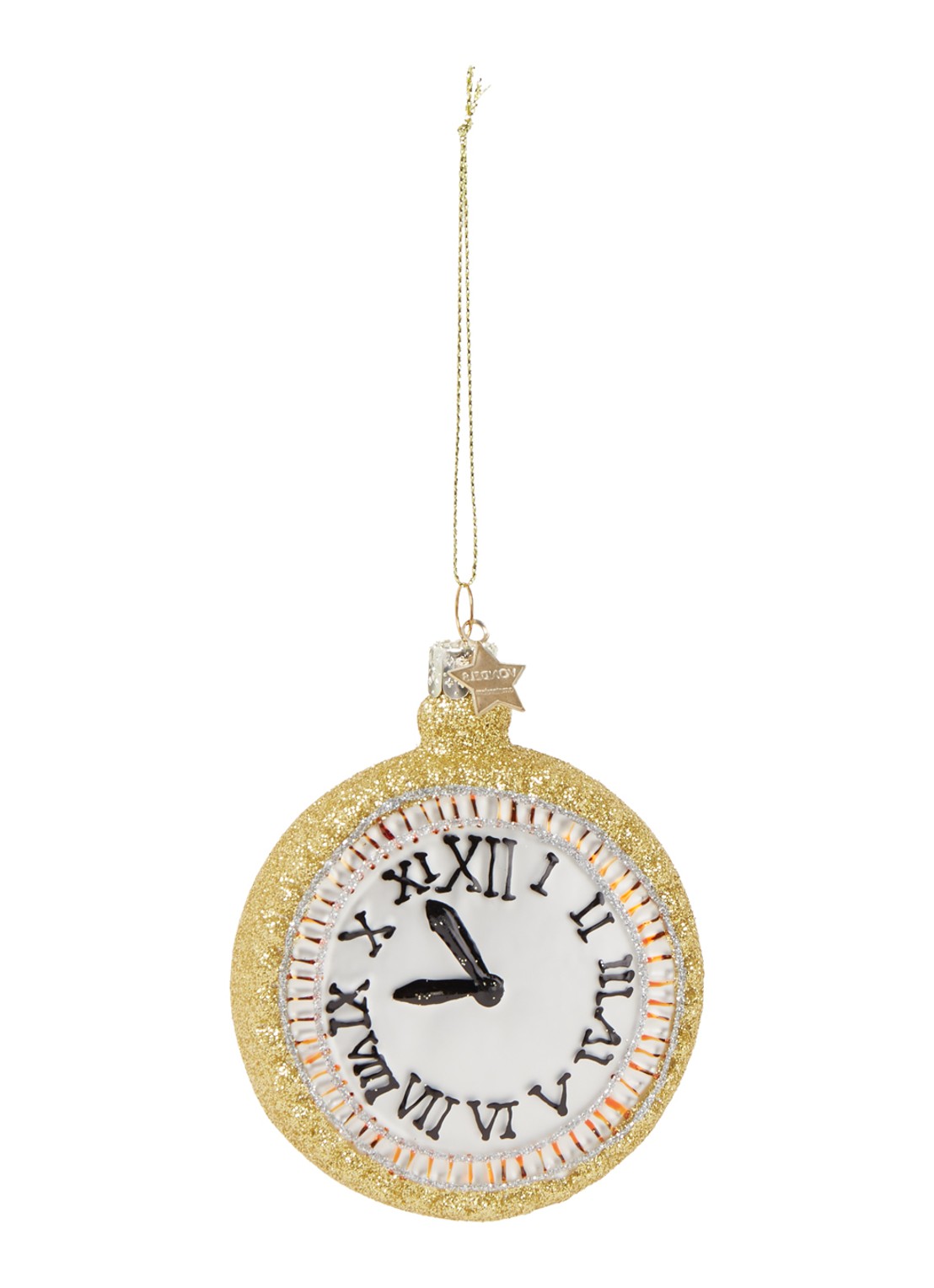 Vondels Gold Watch kersthanger 9 cm - voorkant 2 goud