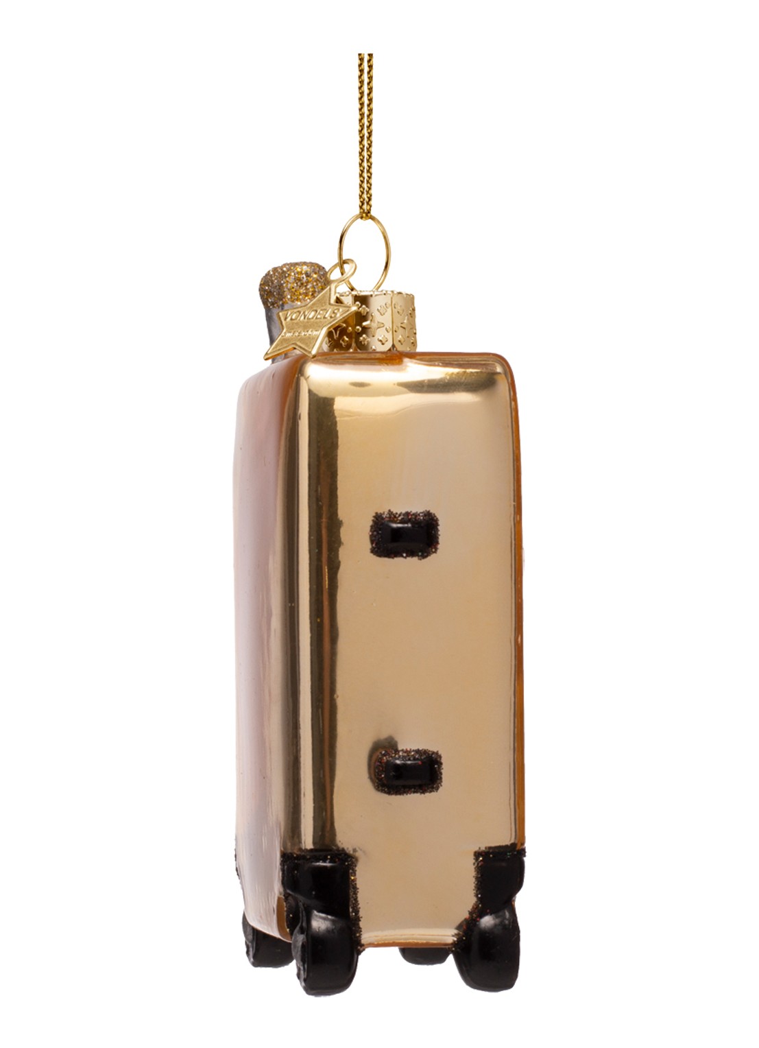 Vondels Gouden Koffer Met Stickers kersthanger 9,5cm - detail 2 goud