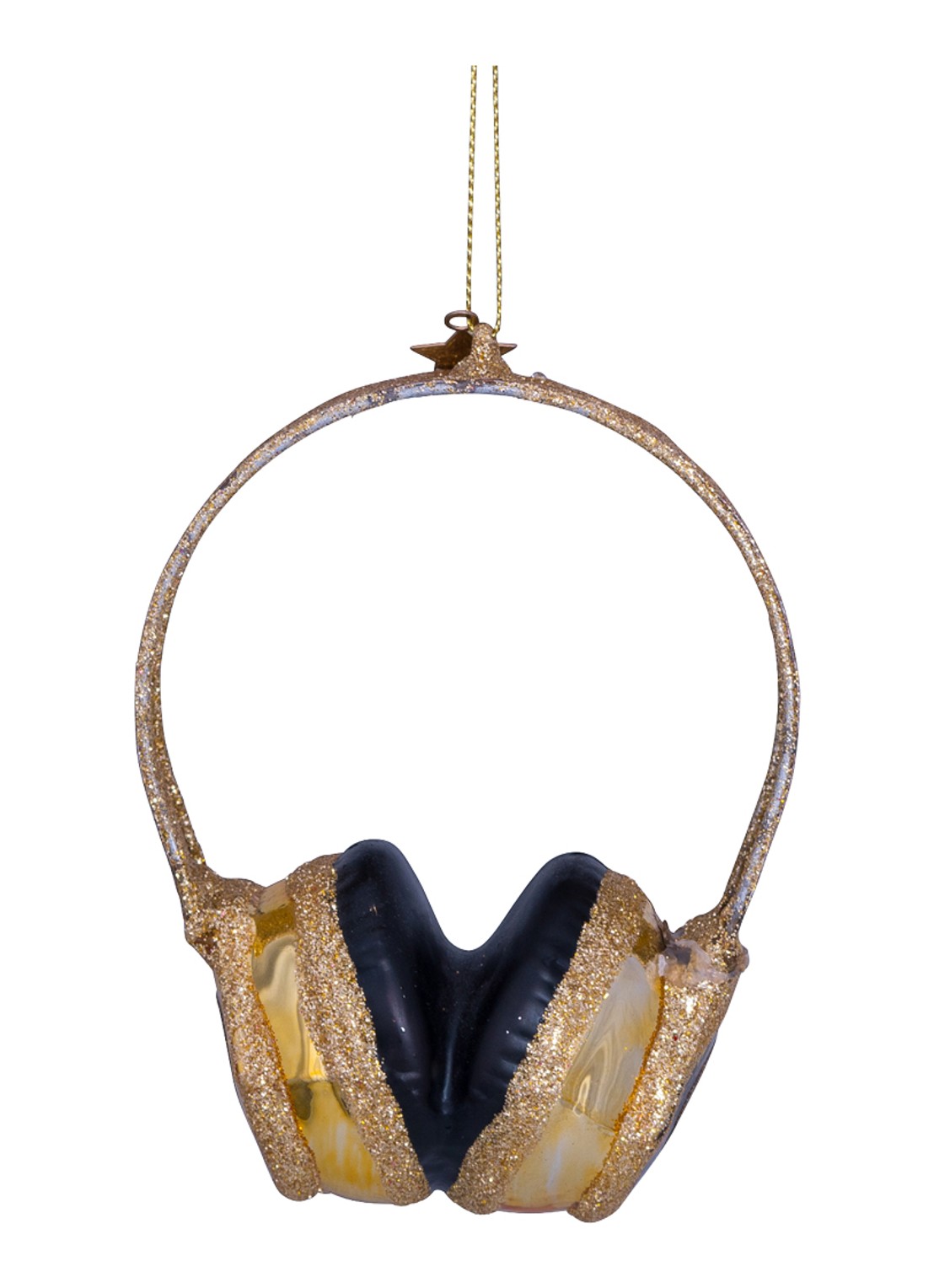 Vondels Gouden koptelefoon 12 cm - voorkant 3 goud