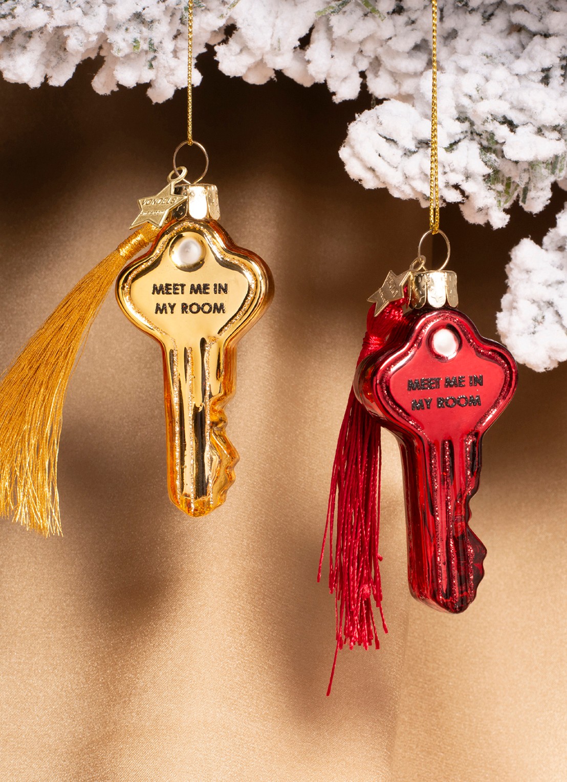 Vondels Gouden Sleutel kersthanger 8 cm - detail 4 goud