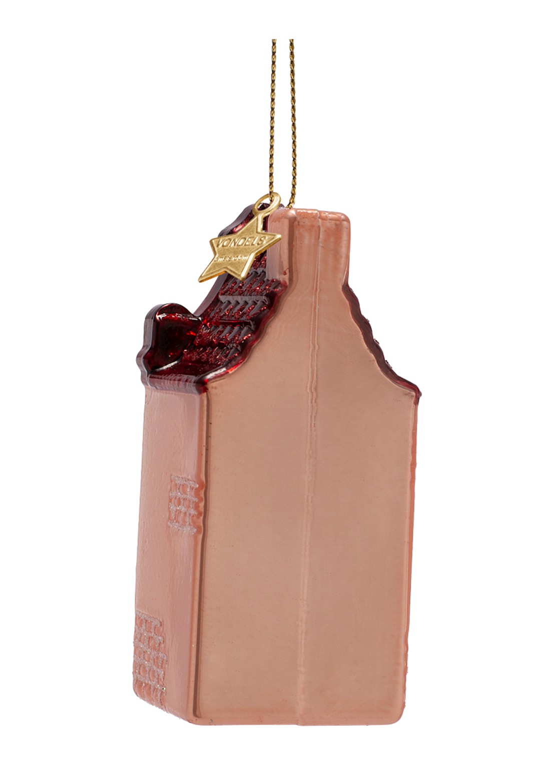 Vondels Grachtenhuisje kersthanger 8,5 cm - achterkant 2 roségoud