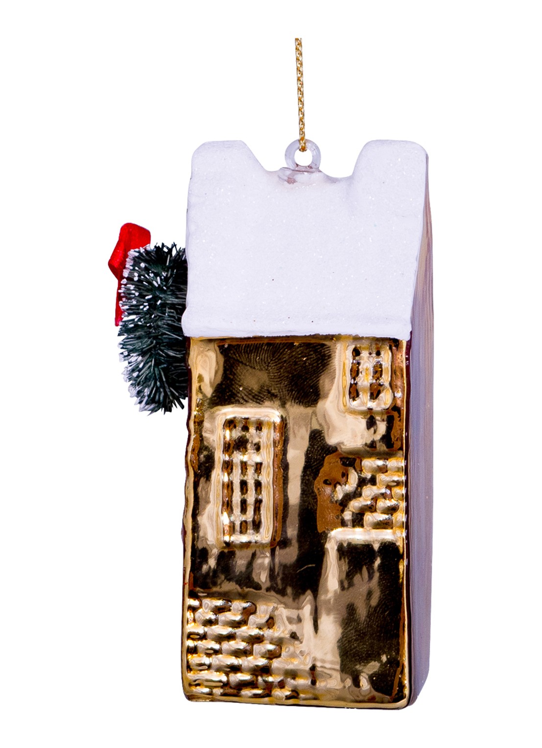 Vondels Grachtenwoning kersthanger 8,5 cm - detail 3 goud