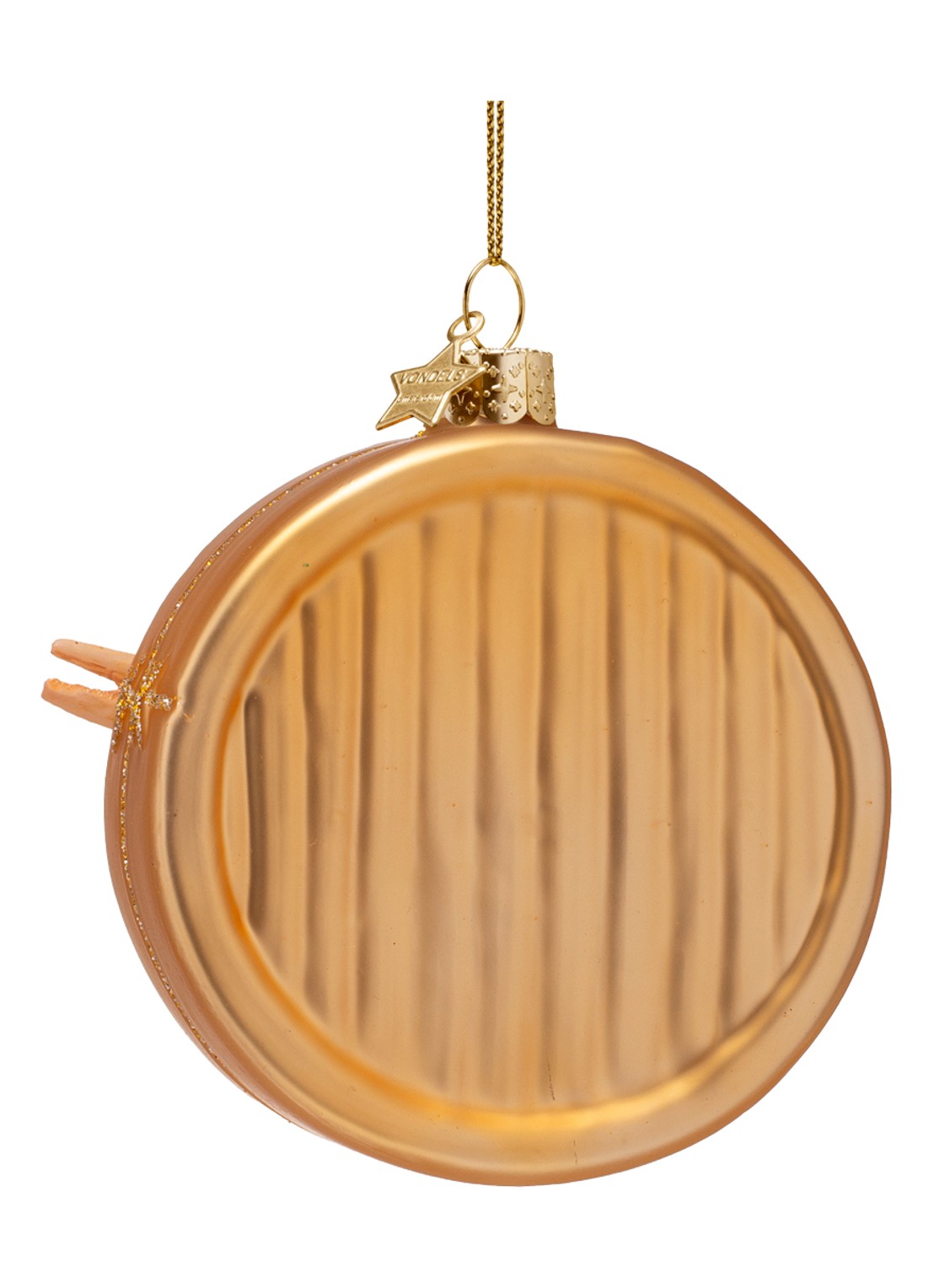 Vondels Gyoza Dumpling kersthanger 7,5 cm - achterkant 3 bruin