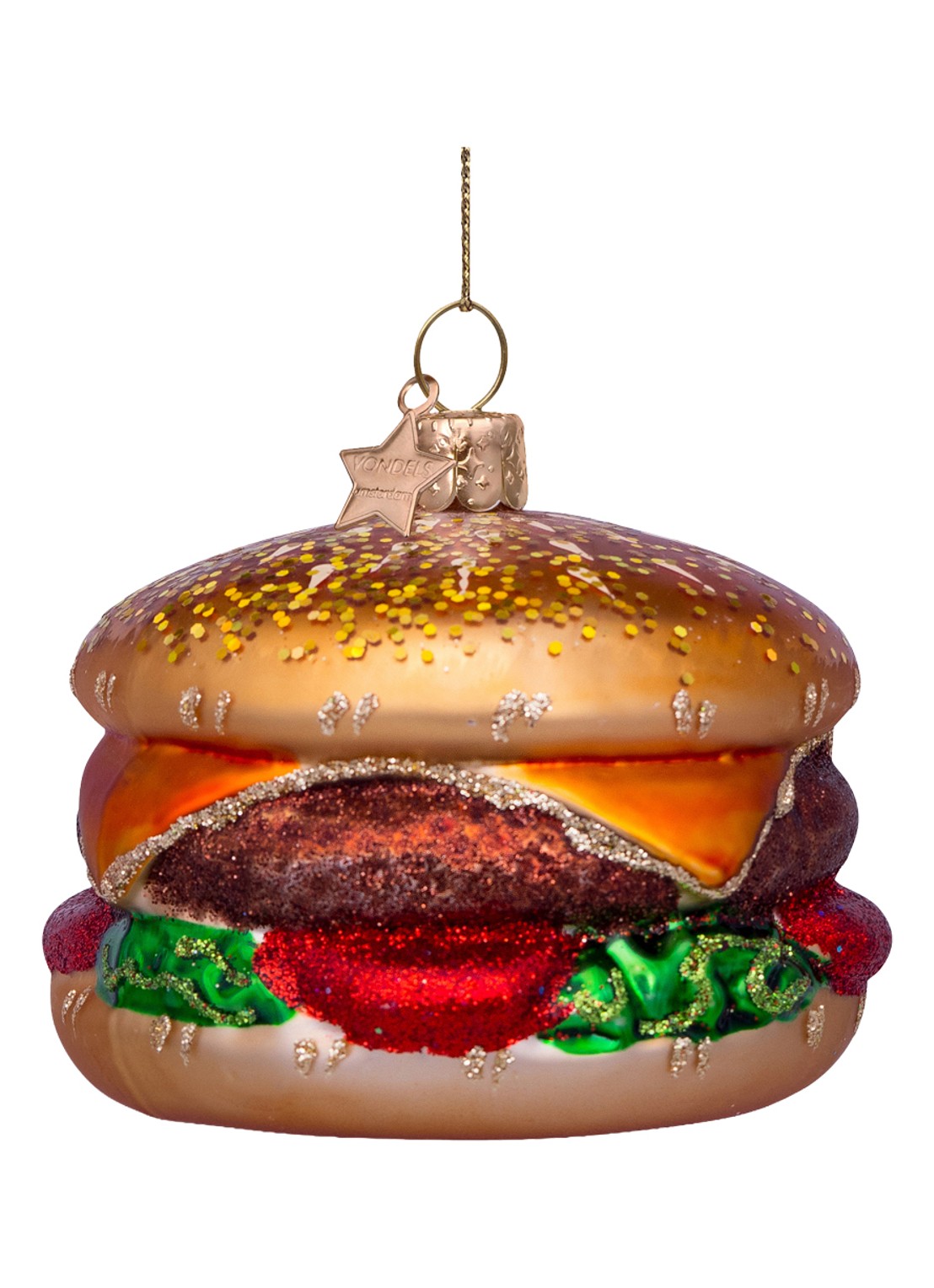 Vondels Hamburger kersthanger 6,5 cm - voorkant 2 brons