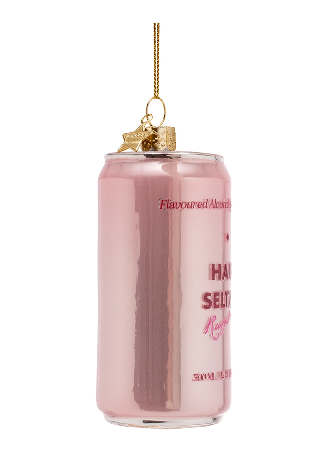 Vondels Hard Seltzer Raspberry kersthanger 9 cm - detail 4 roze