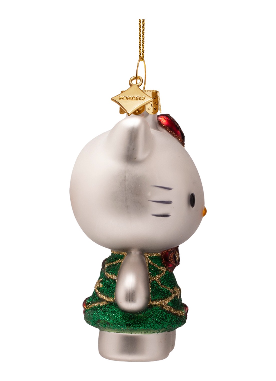 Vondels Hello Kitty kerstboom kersthanger 8,5 cm - detail donkergroen