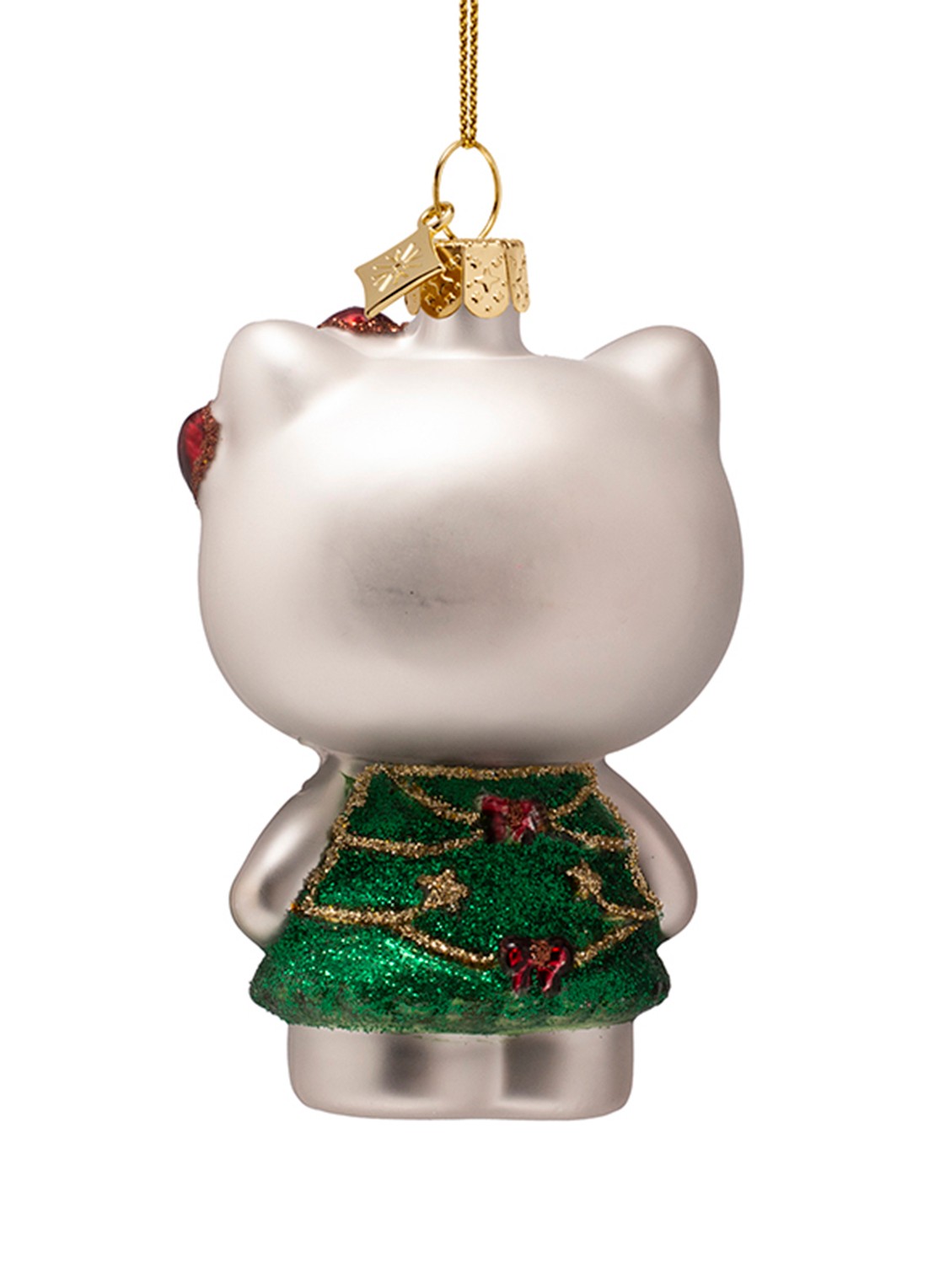 Vondels Hello Kitty kerstboom kersthanger 8,5 cm - detail donkergroen