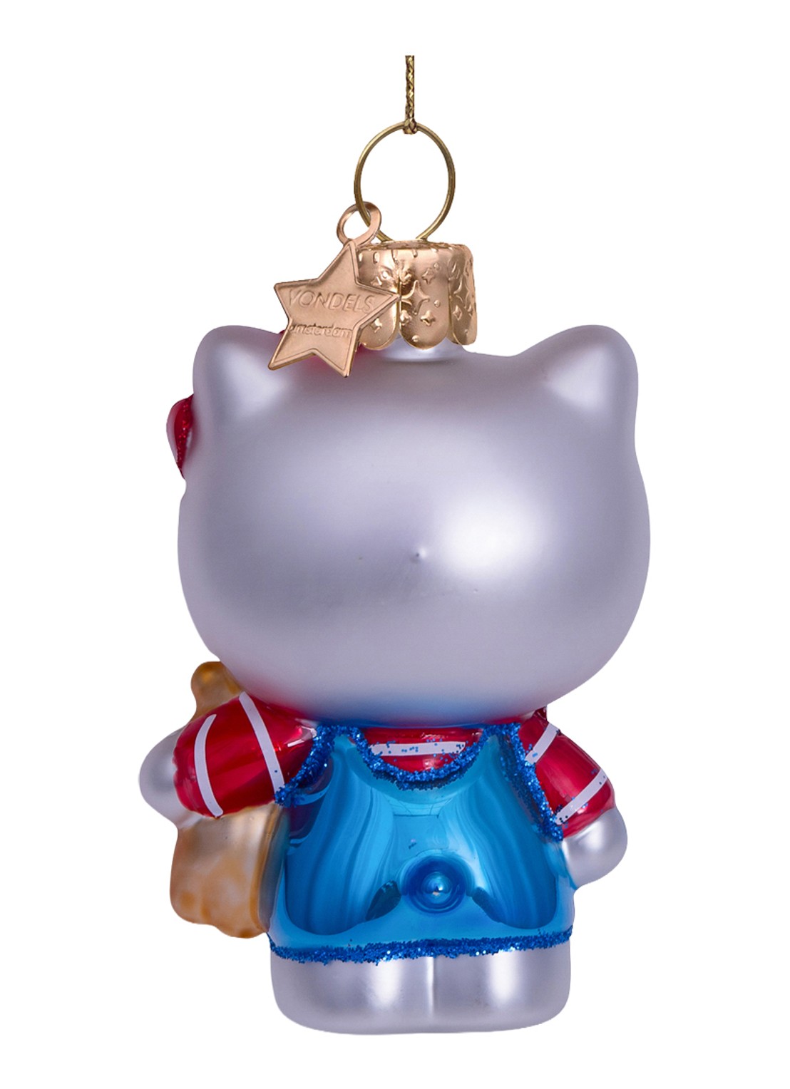 Vondels Hello Kitty kersthanger 9 cm - achterkant 5 blauw