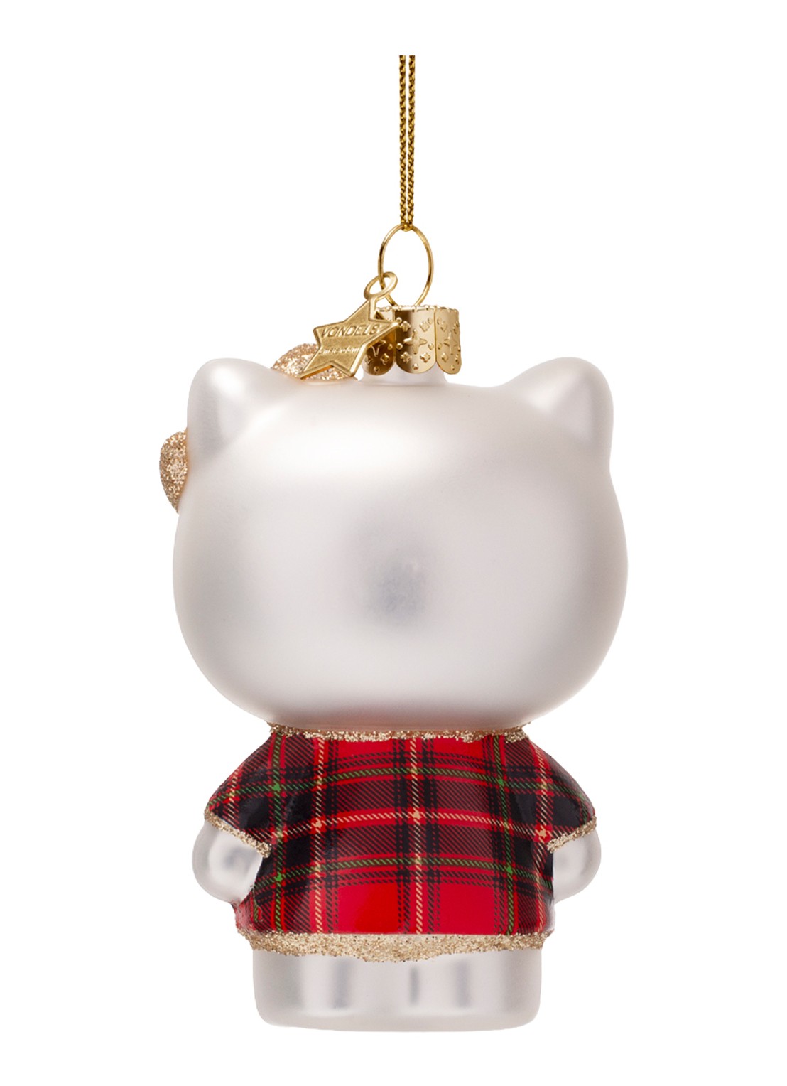 Vondels Hello Kitty kersthanger 9 cm - achterkant rood