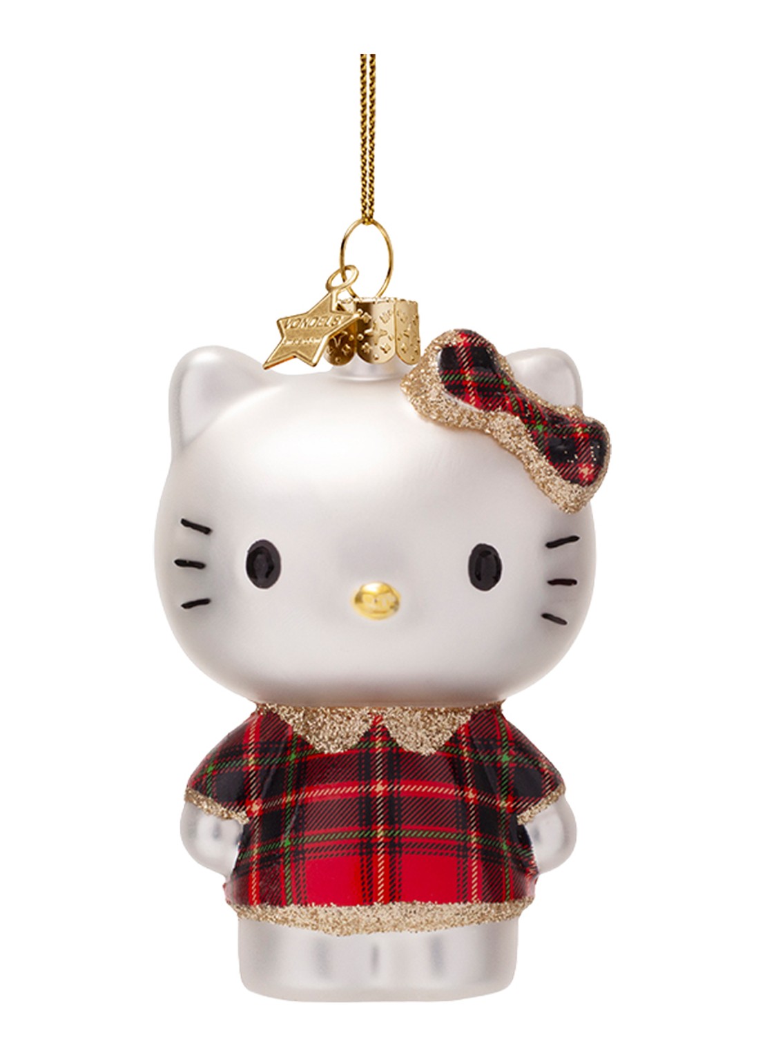 Vondels Hello Kitty kersthanger 9 cm - voorkant 2 rood