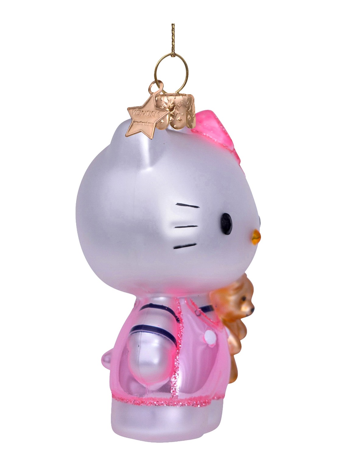 Vondels Hello Kitty met Beer kersthanger 9 cm - detail 3 roze