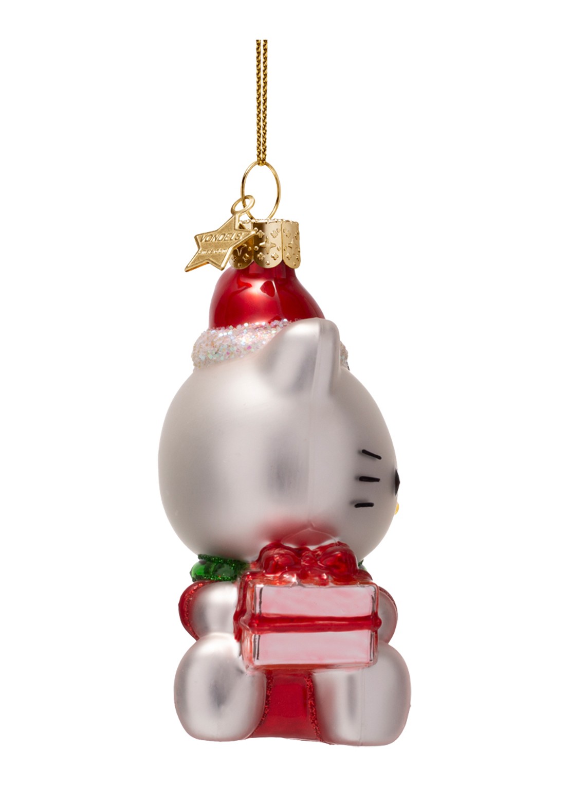 Vondels Hello Kitty met Cadeau kersthanger 9,5 cm - detail 3 rood
