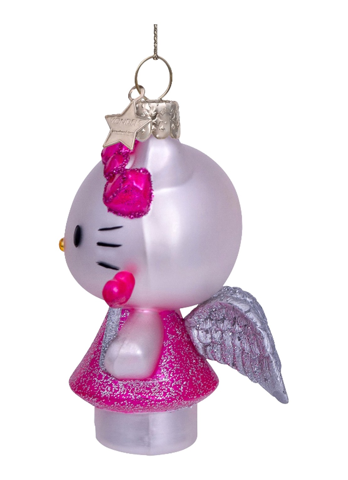 Vondels Hello Kitty met toverstaf kersthanger 9 cm - detail 3 roze