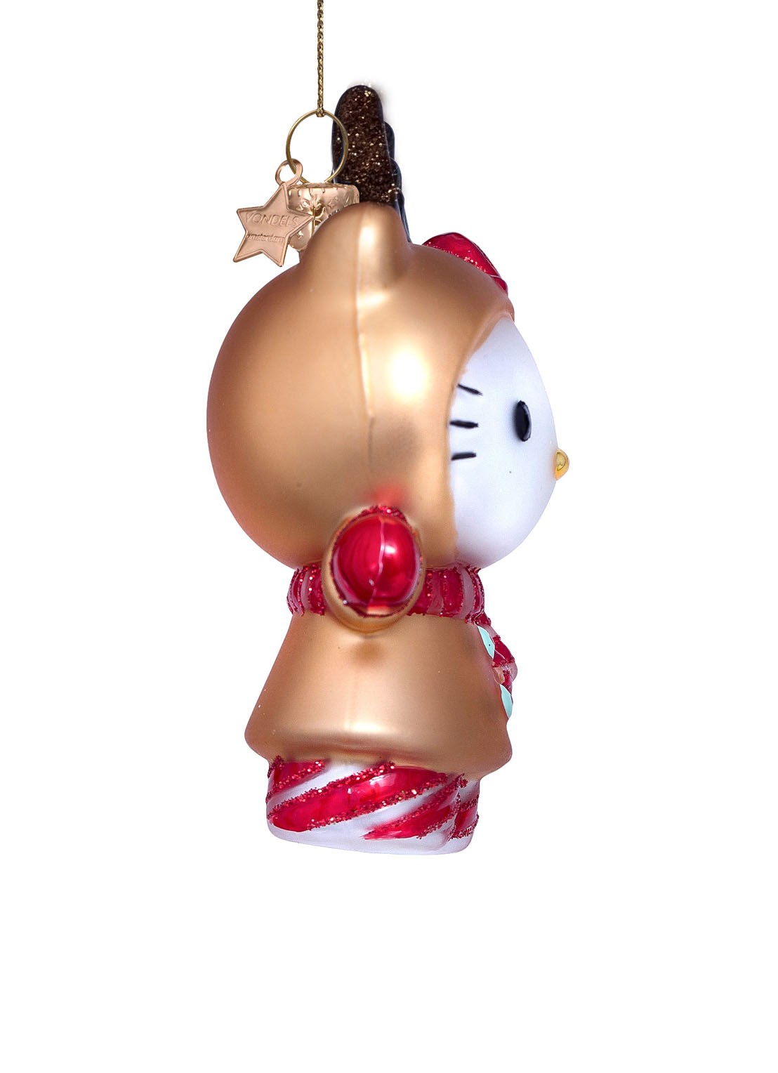 Vondels Hello Kitty rendier 10 cm - detail goud