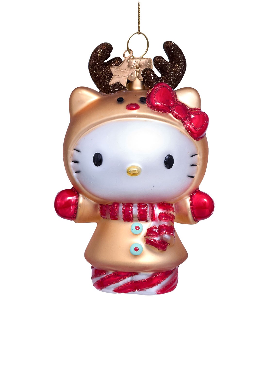 Vondels Hello Kitty rendier 10 cm - voorkant 4 goud