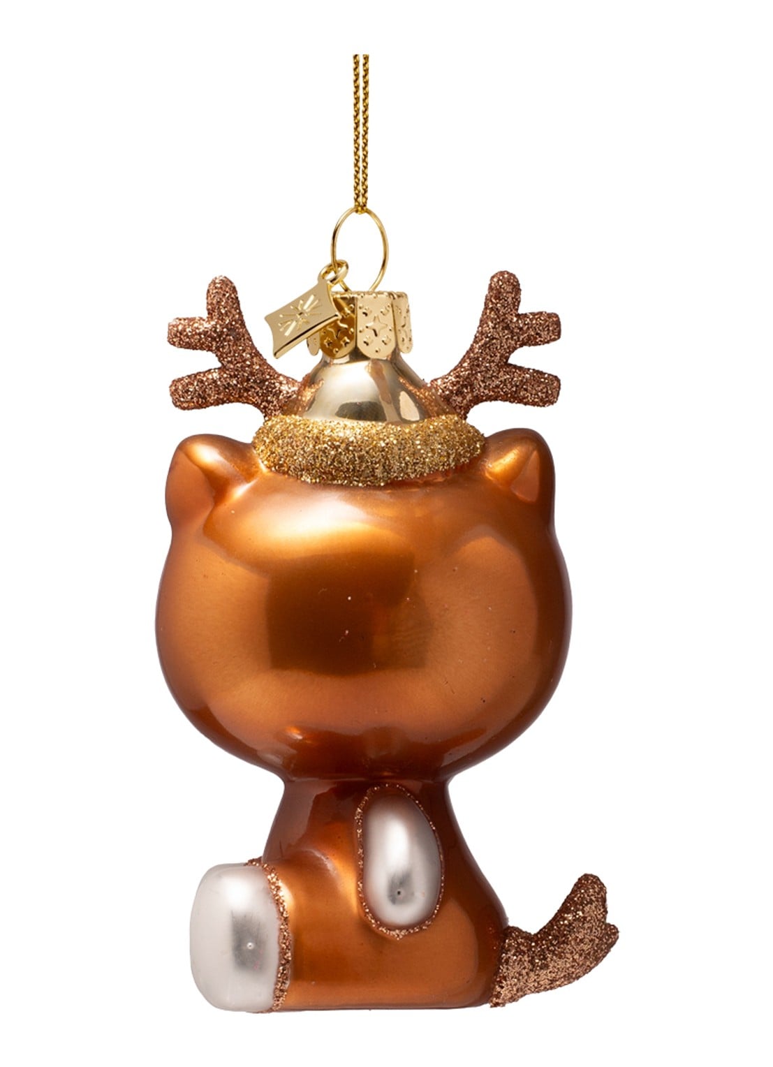 Vondels Hello Kitty Rendier kersthanger 9,5 cm - achterkant 2 brons
