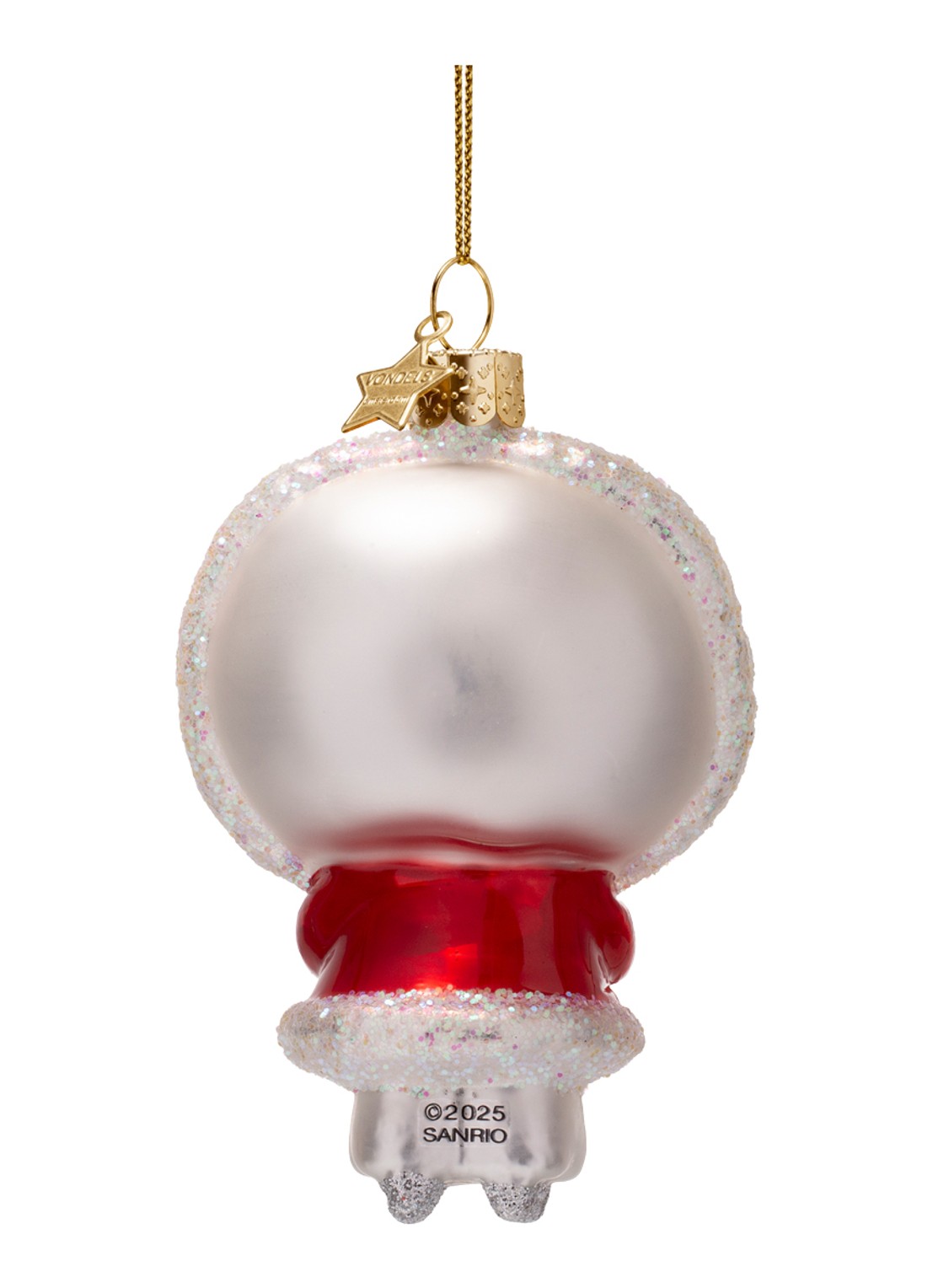 Vondels Hello Kitty schaatsen kersthanger 9,5 cm - achterkant rood