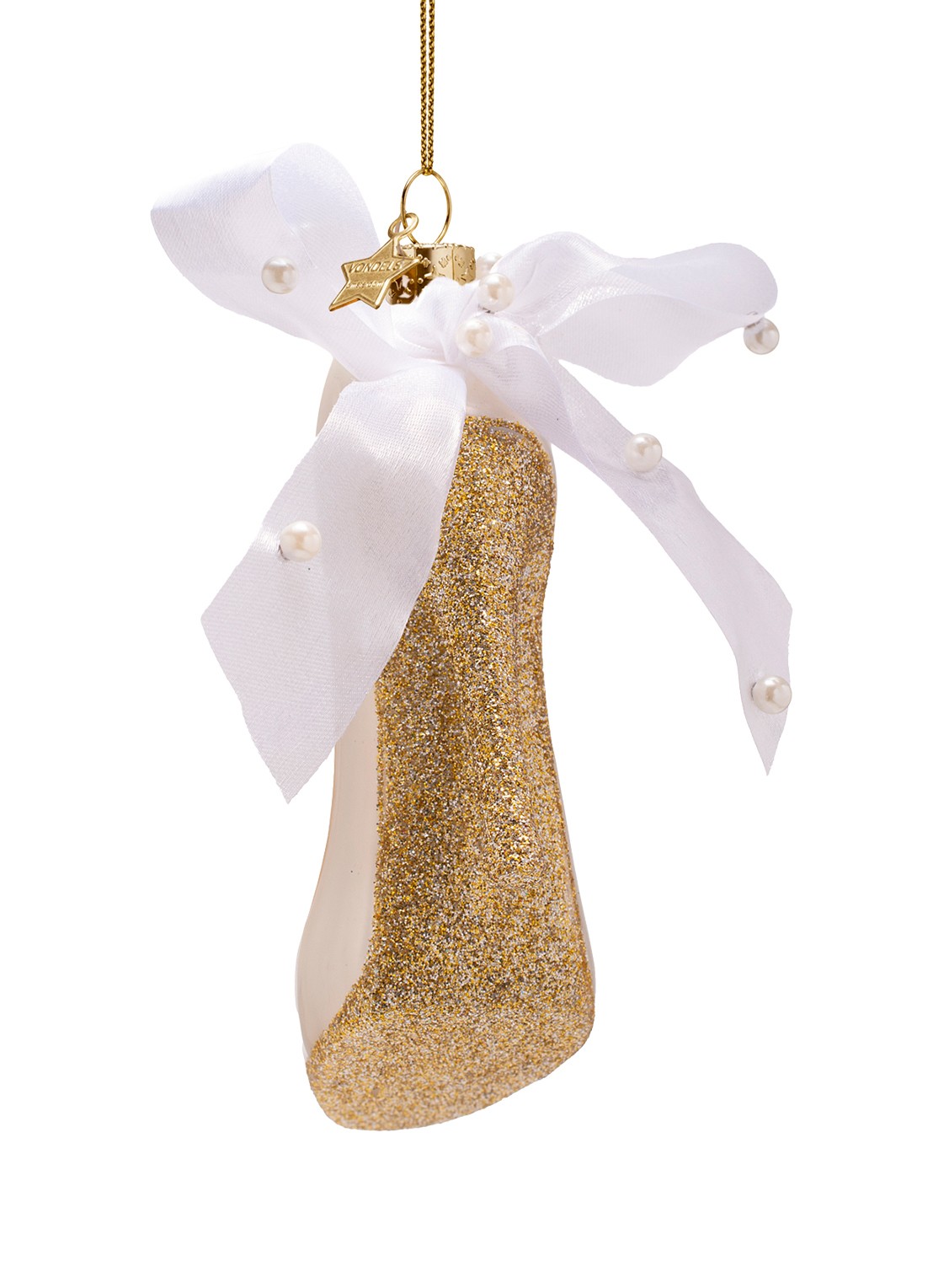 Vondels Hoge hakken kersthanger 9 cm - detail 4 creme