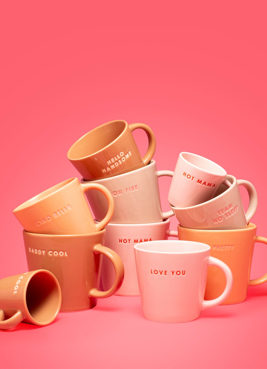 Vondels Hot Mama espressokopje 8 cl - voorkant 2 lichtroze