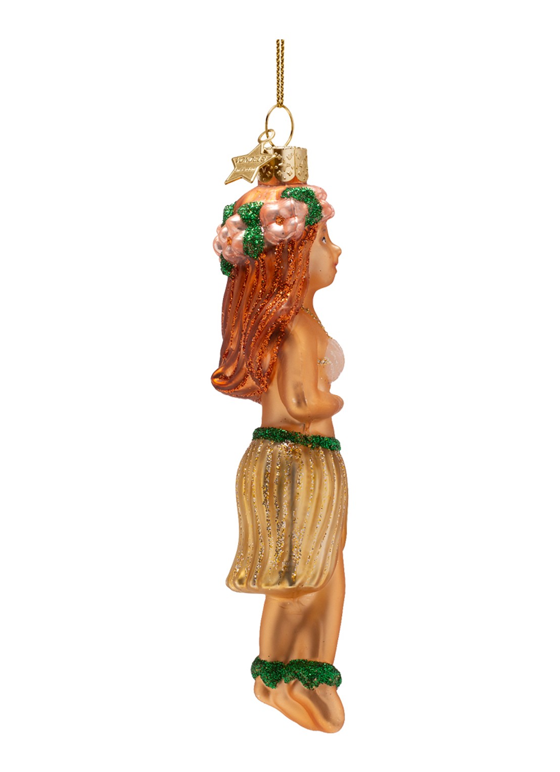 Vondels Hula meisje kersthanger 13,5 cm - detail 4 brons