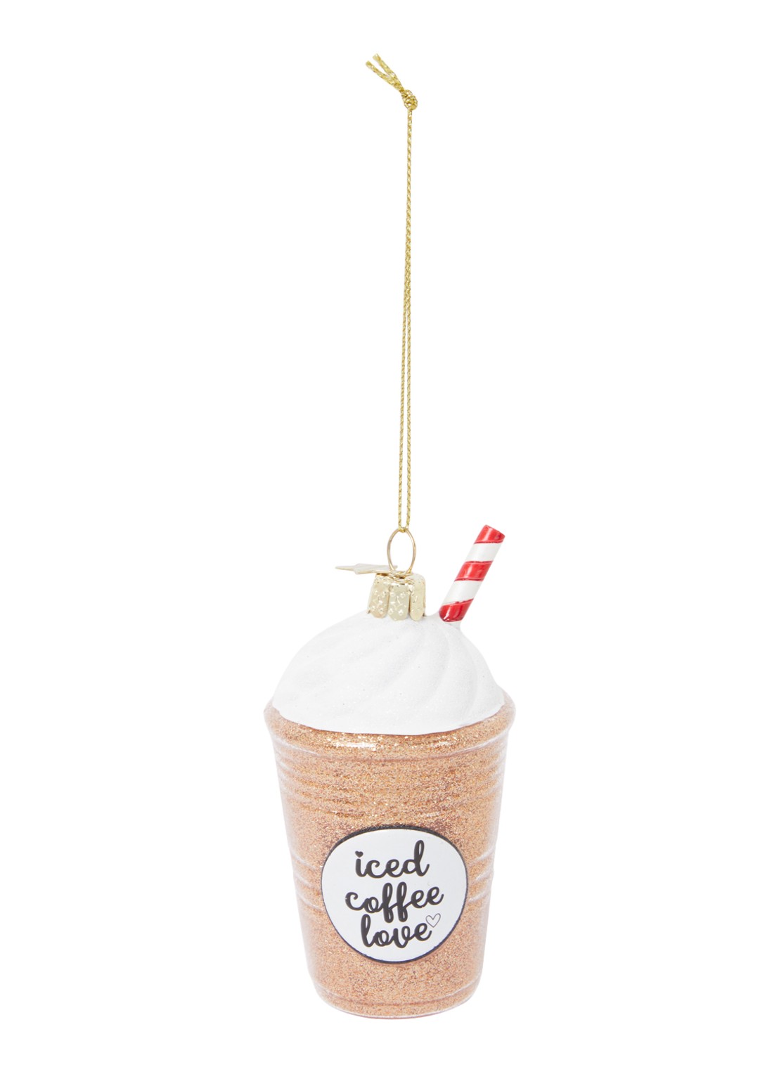 Vondels Iced Coffee kersthanger 10,5 cm - voorkant roségoud