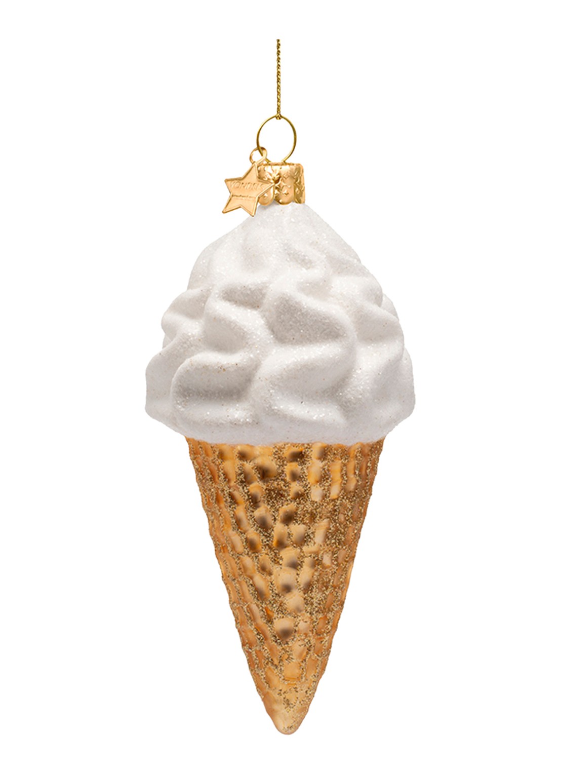 Vondels Ijshoorn kersthanger 14 cm - achterkant 2 goud