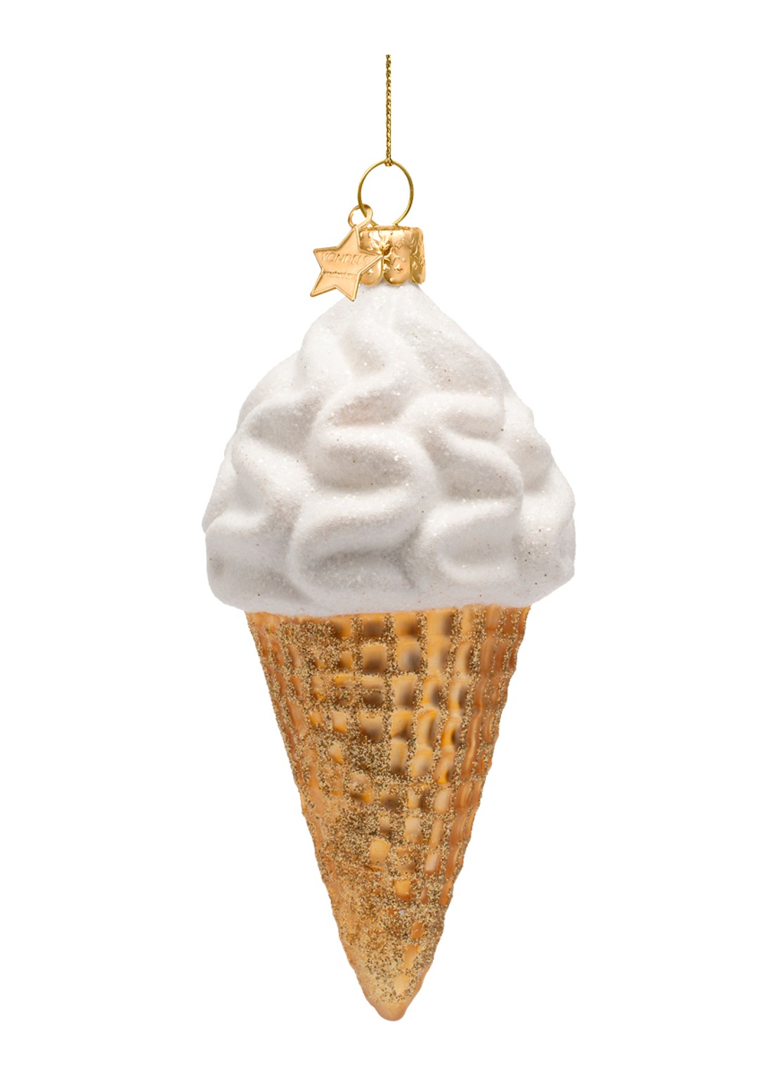 Vondels Ijshoorn kersthanger 14 cm - detail goud