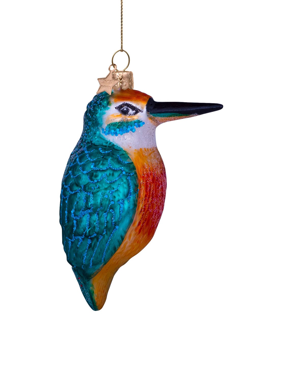 Vondels IJsvogel kersthanger 10 cm - detail multicolor