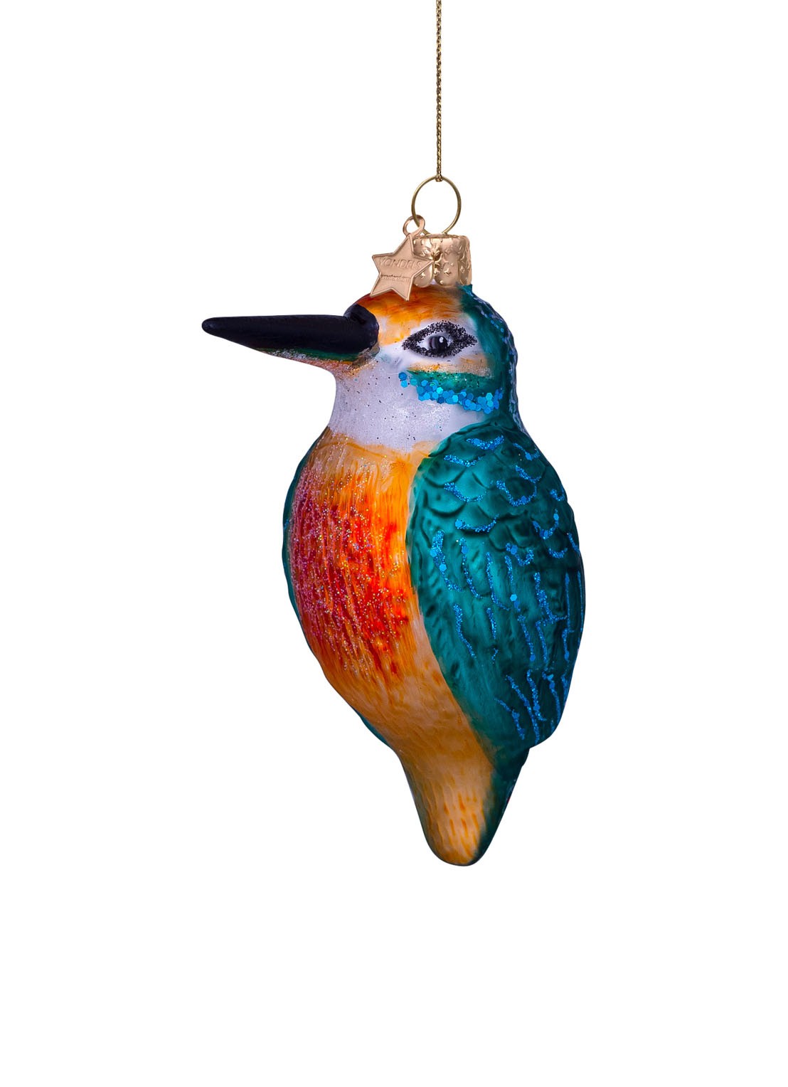 Vondels IJsvogel kersthanger 10 cm - detail 3 multicolor