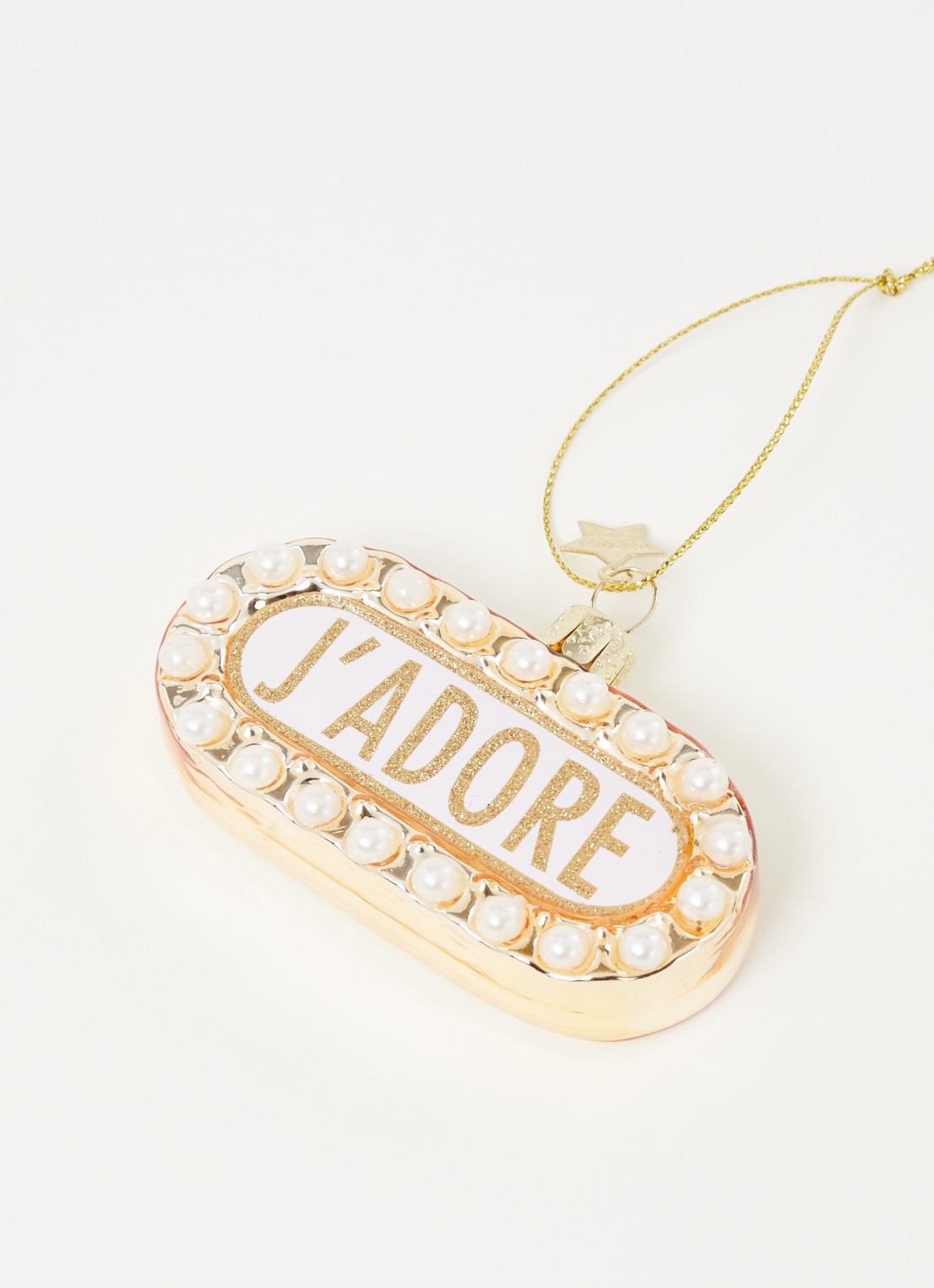 Vondels J'ADORE kersthanger 8,5 cm - detail goud