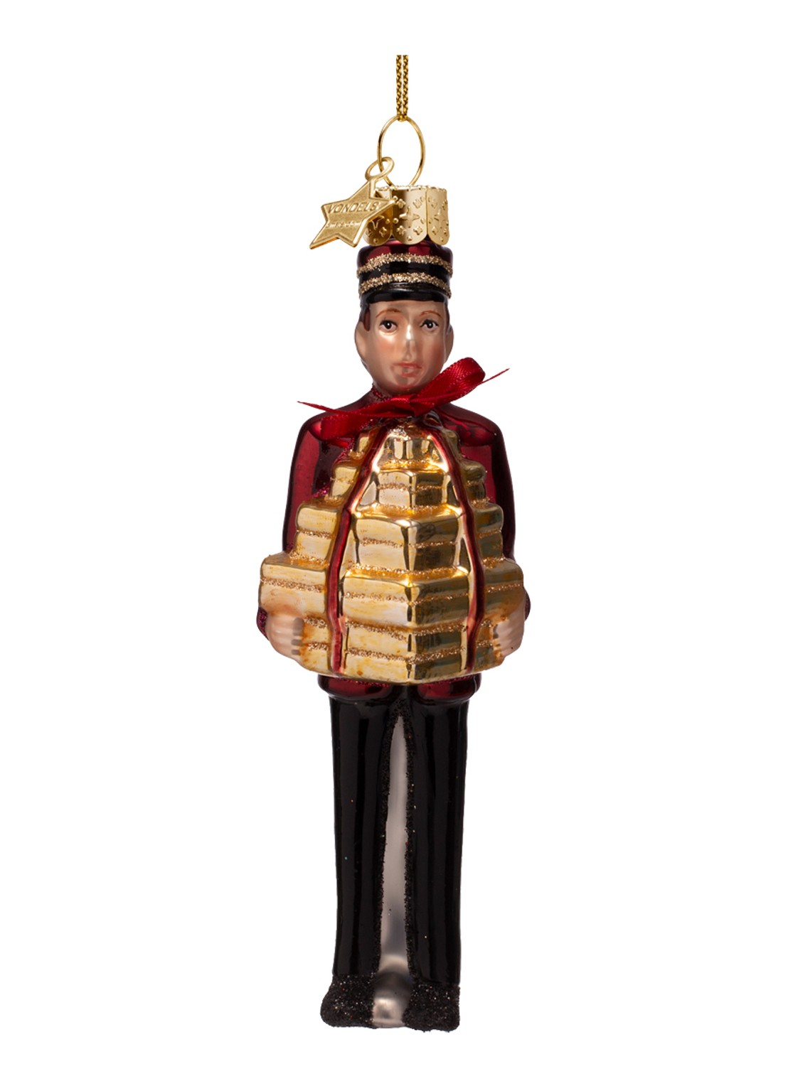 Vondels Jongen met Cadeautjes 13,5 cm - voorkant 3 goud