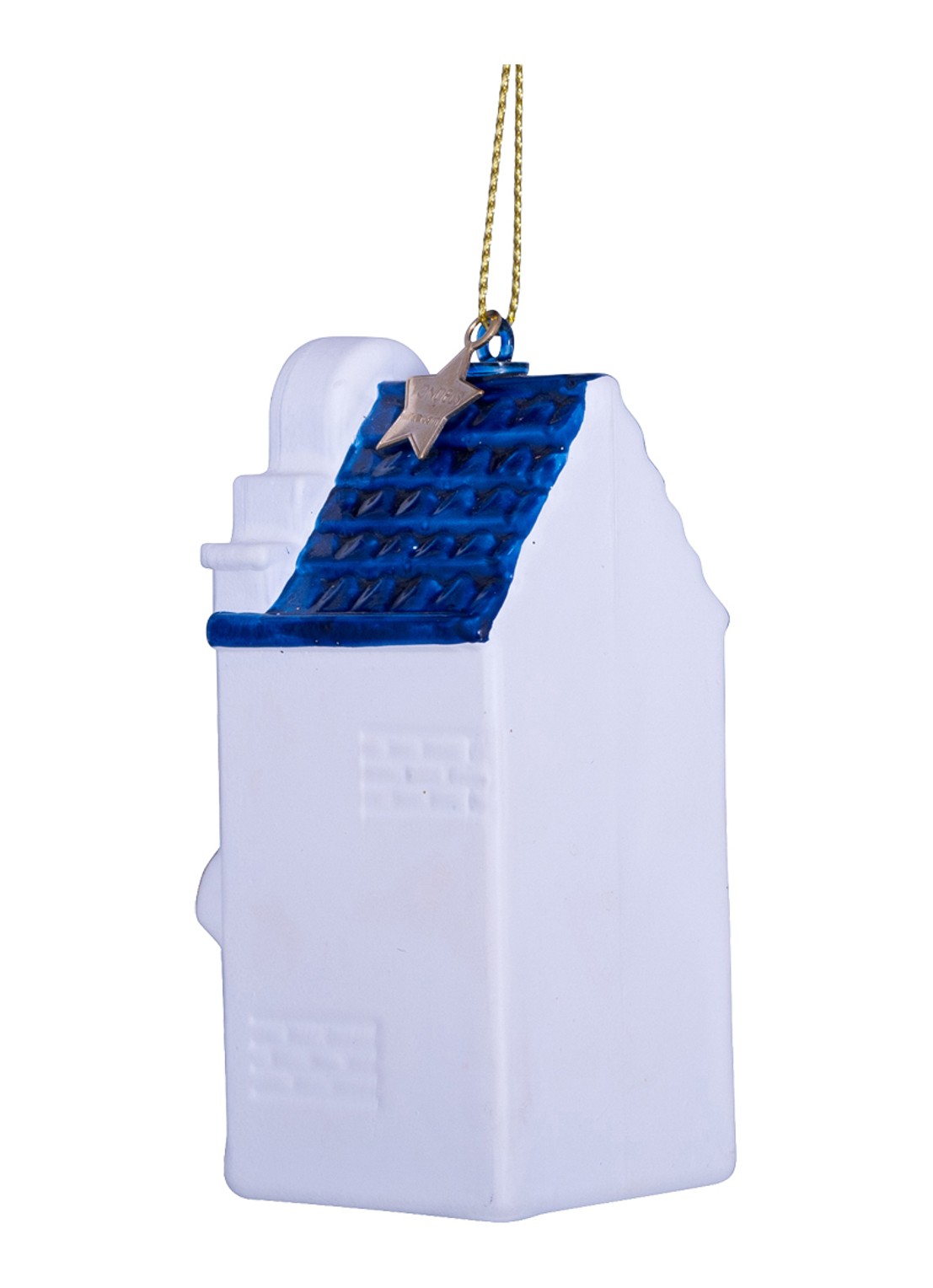 Vondels Kaaswinkel kersthanger 9,5 cm - detail wit