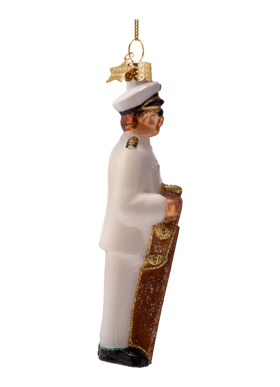 Vondels Kapitein kersthanger 13,5 cm - voorkant 4 wit