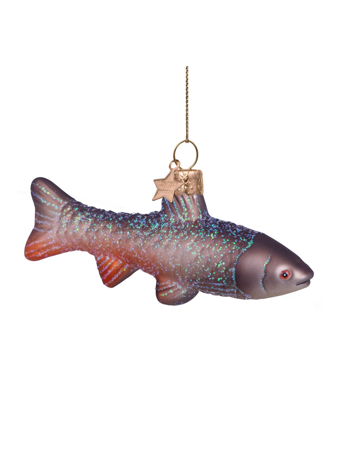 Vondels Karper kersthanger 4,5 cm - voorkant grijs