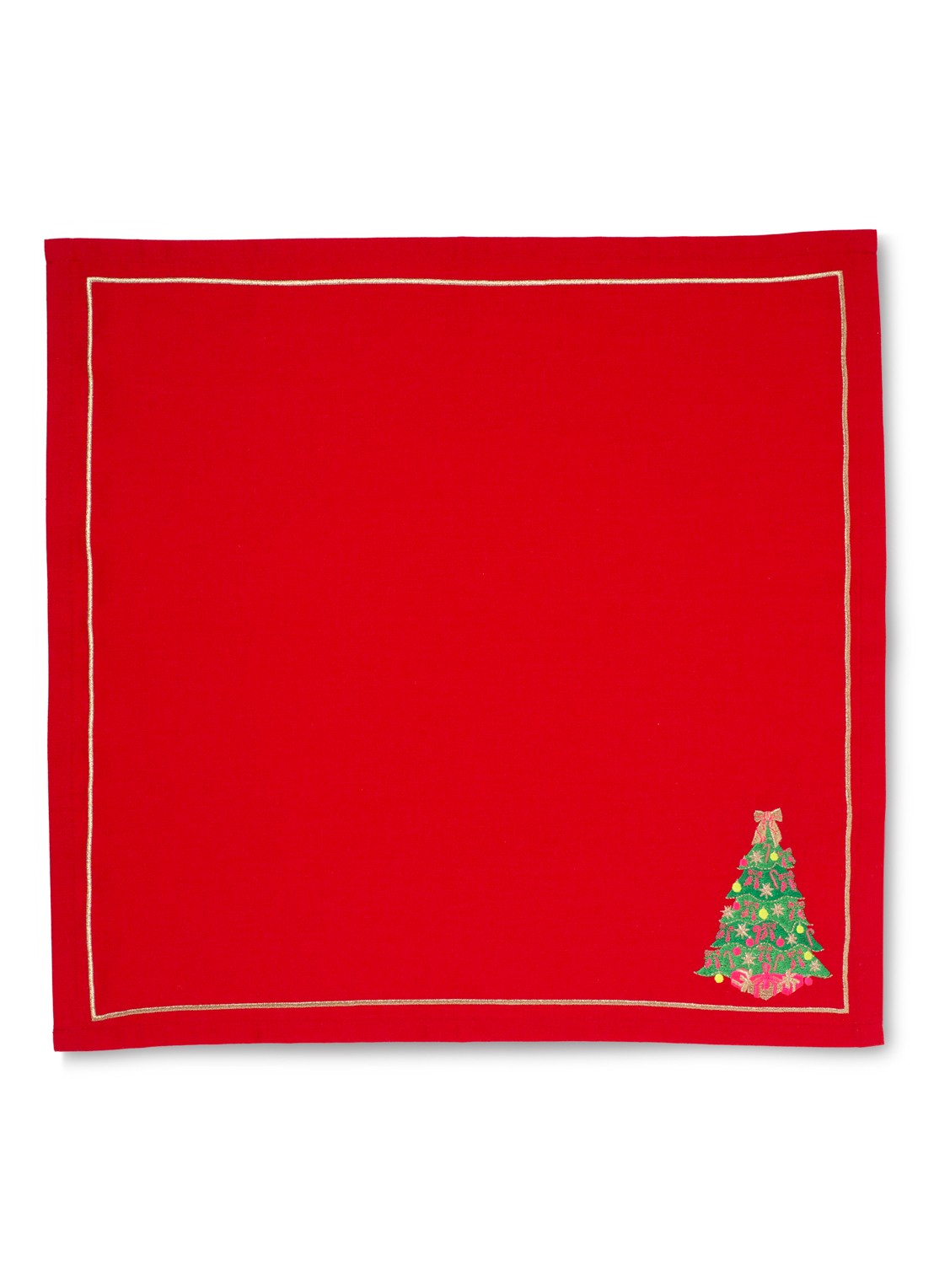 Vondels Kerstboom servetten 45 x 45 cm set van 2 - detail 3 rood
