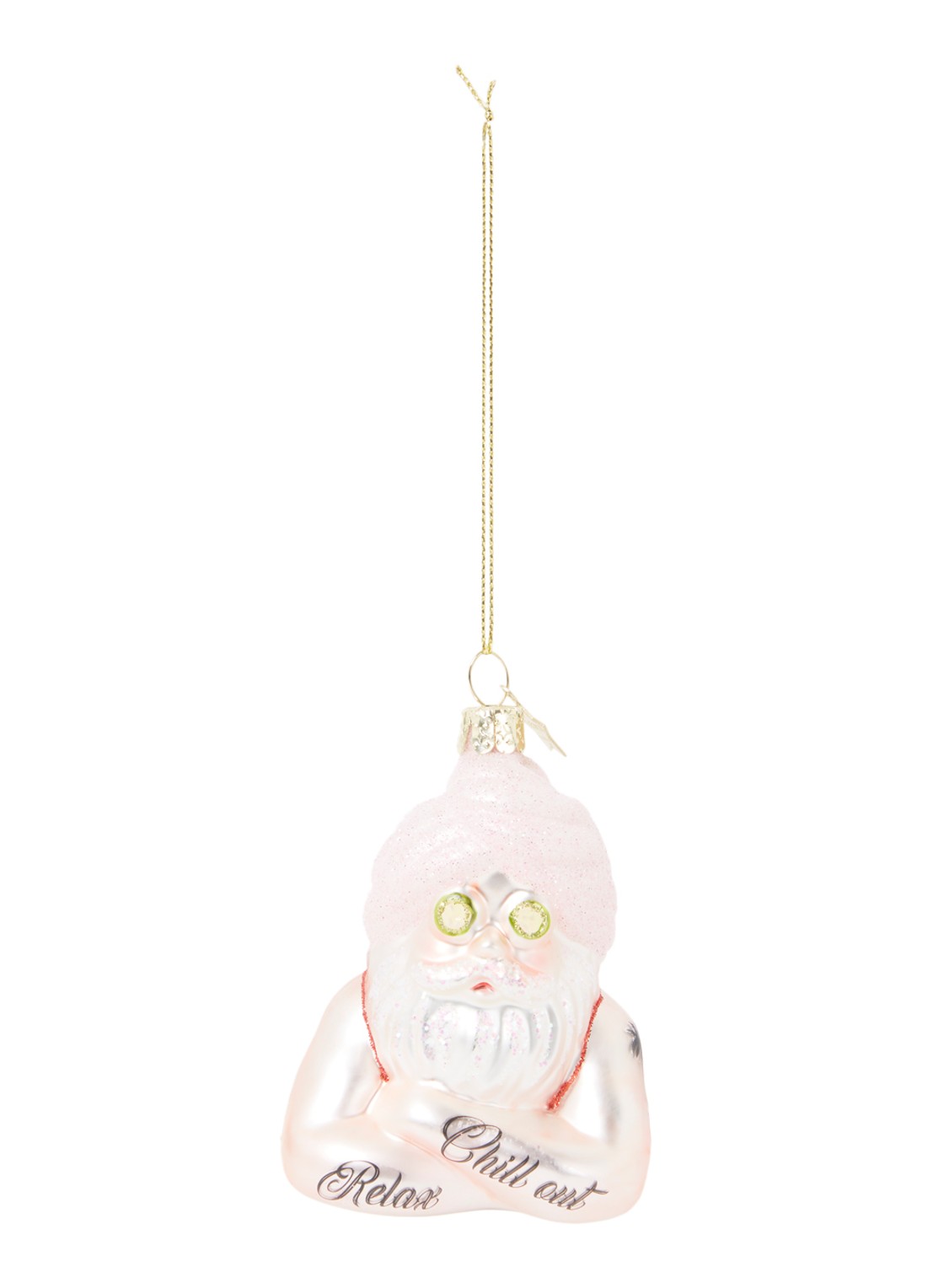 Vondels Kerstman met beauty handdoek 9 cm - voorkant 2 roze