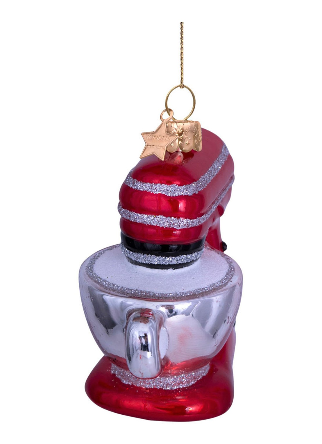 Vondels Keukenmachine kersthanger 7,5 cm - detail 4 rood