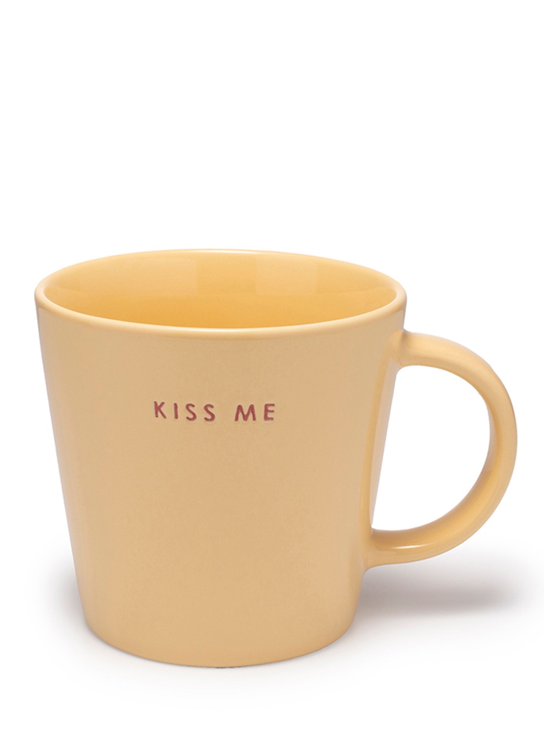 Vondels Kiss Me mok 35 cl - voorkant geel