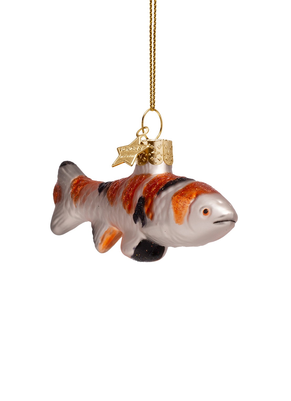 Vondels Koikarper kersthanger 6 cm - achterkant 4 creme