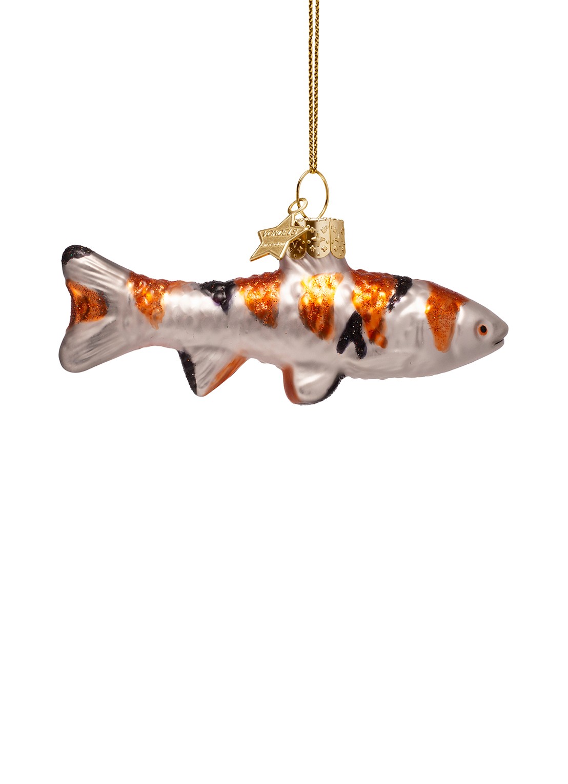 Vondels Koikarper kersthanger 6 cm - voorkant creme