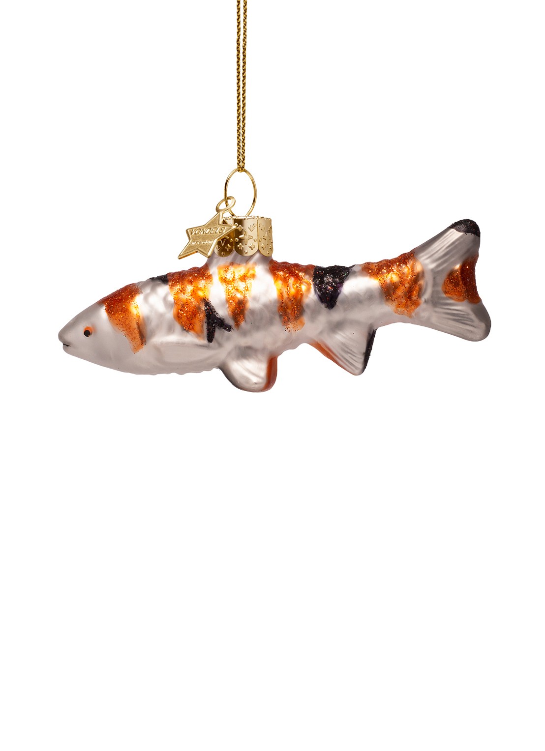 Vondels Koikarper kersthanger 6 cm - voorkant 2 creme