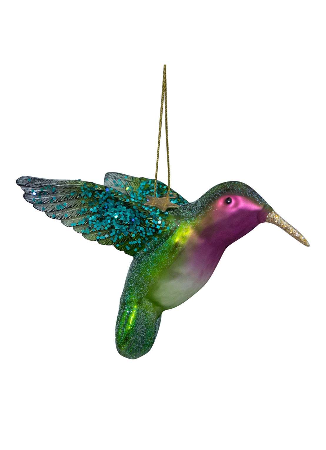 Vondels Kolibrie kersthanger 8,5 cm - voorkant multicolor