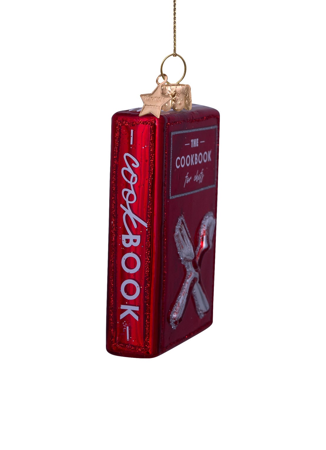 Vondels Kookboek kersthanger 9 cm - detail 6 rood