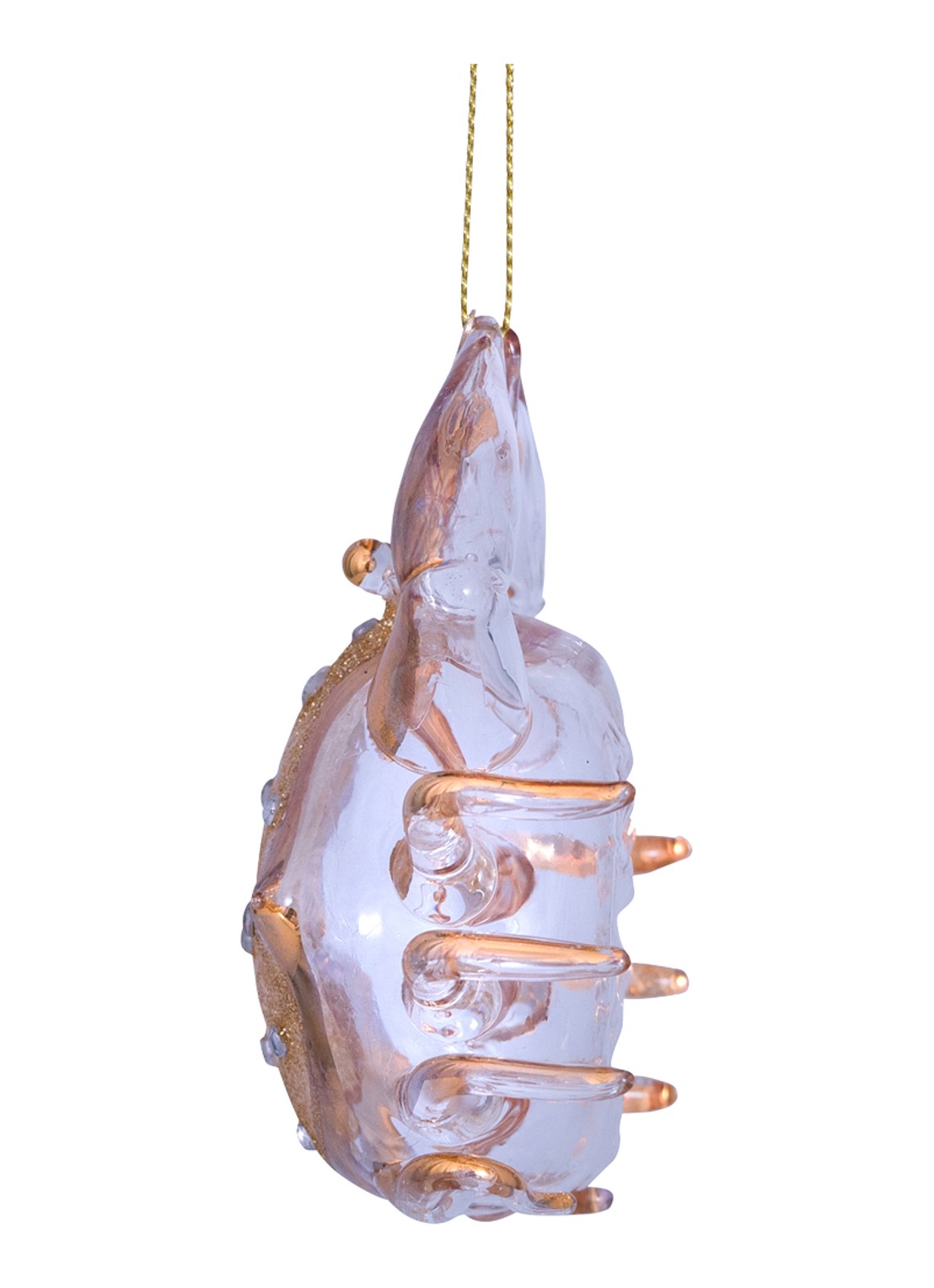 Vondels Krab kersthanger 11 cm - detail goud