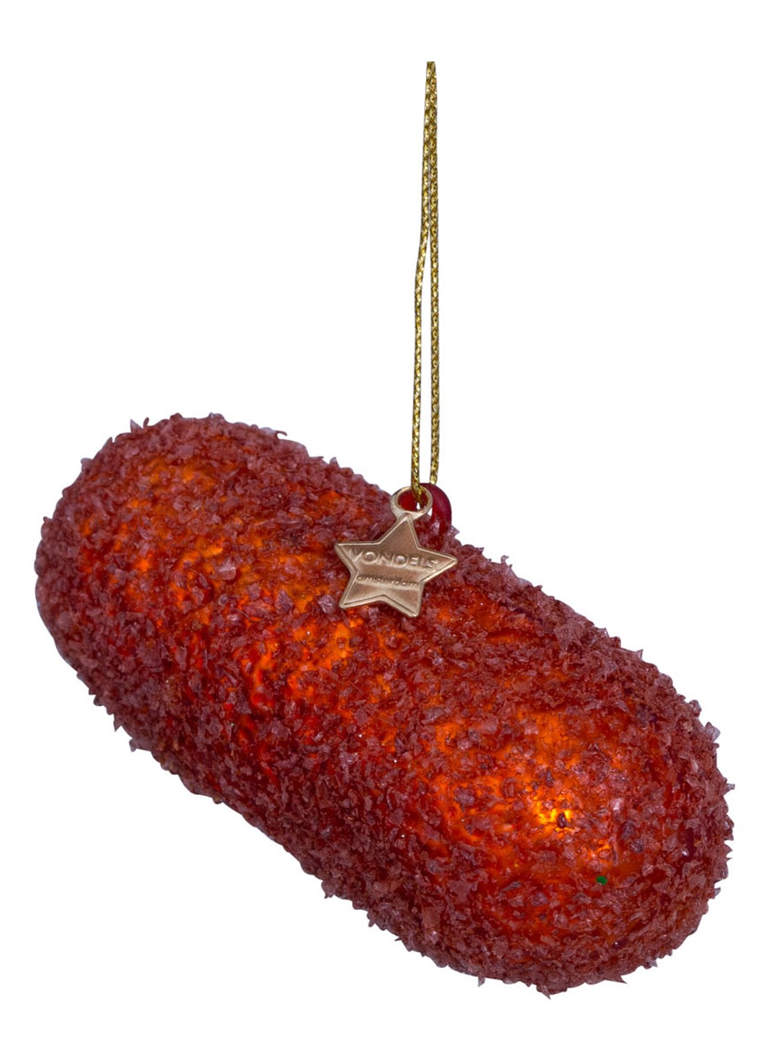 Vondels Kroket kersthanger 4,5 cm - detail 3 bruin
